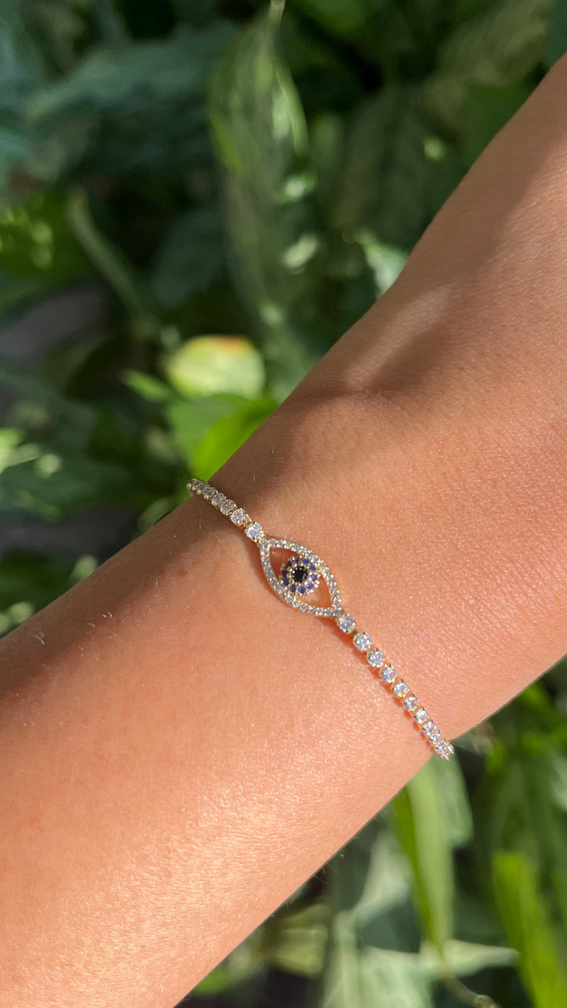 Evil Eye Diamond Chain Bracelet