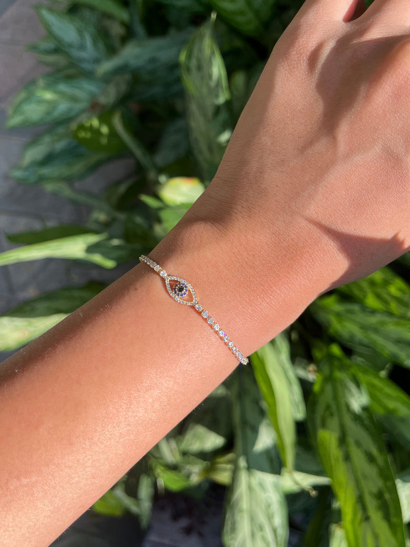 Evil Eye Diamond Chain Bracelet