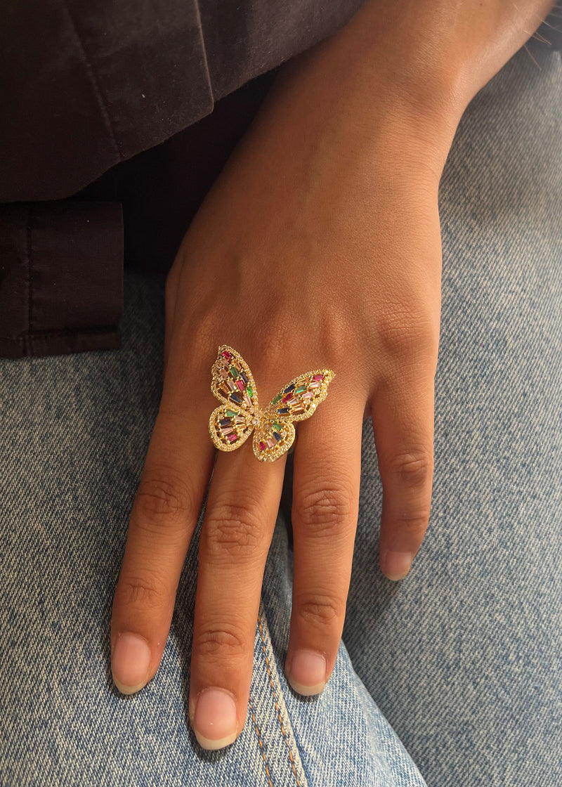 Rainbow Butterfly Ring