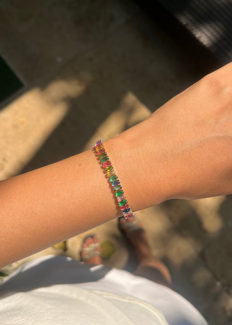 Rainbow Pop Tennis Bracelet