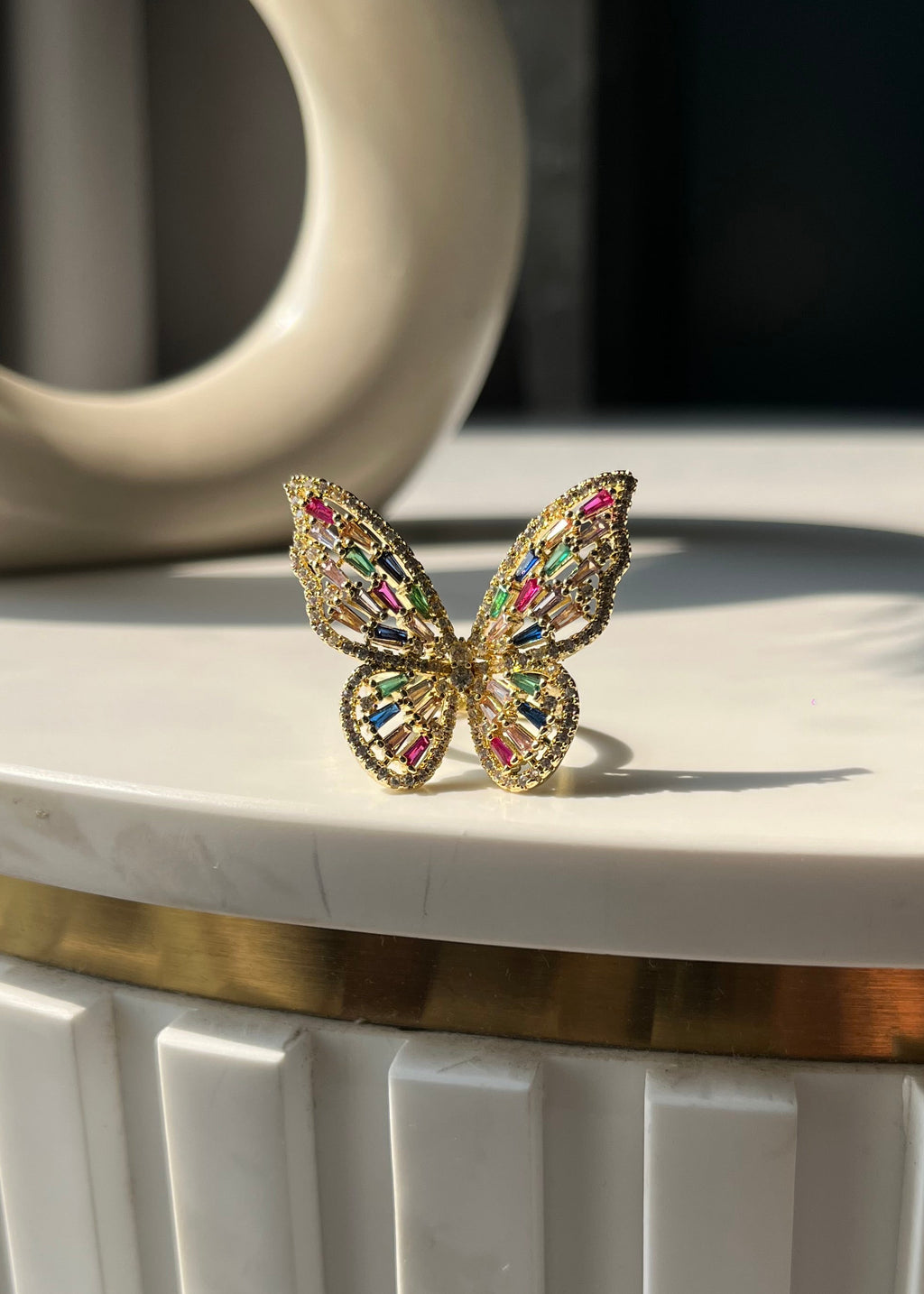 Rainbow Butterfly Ring
