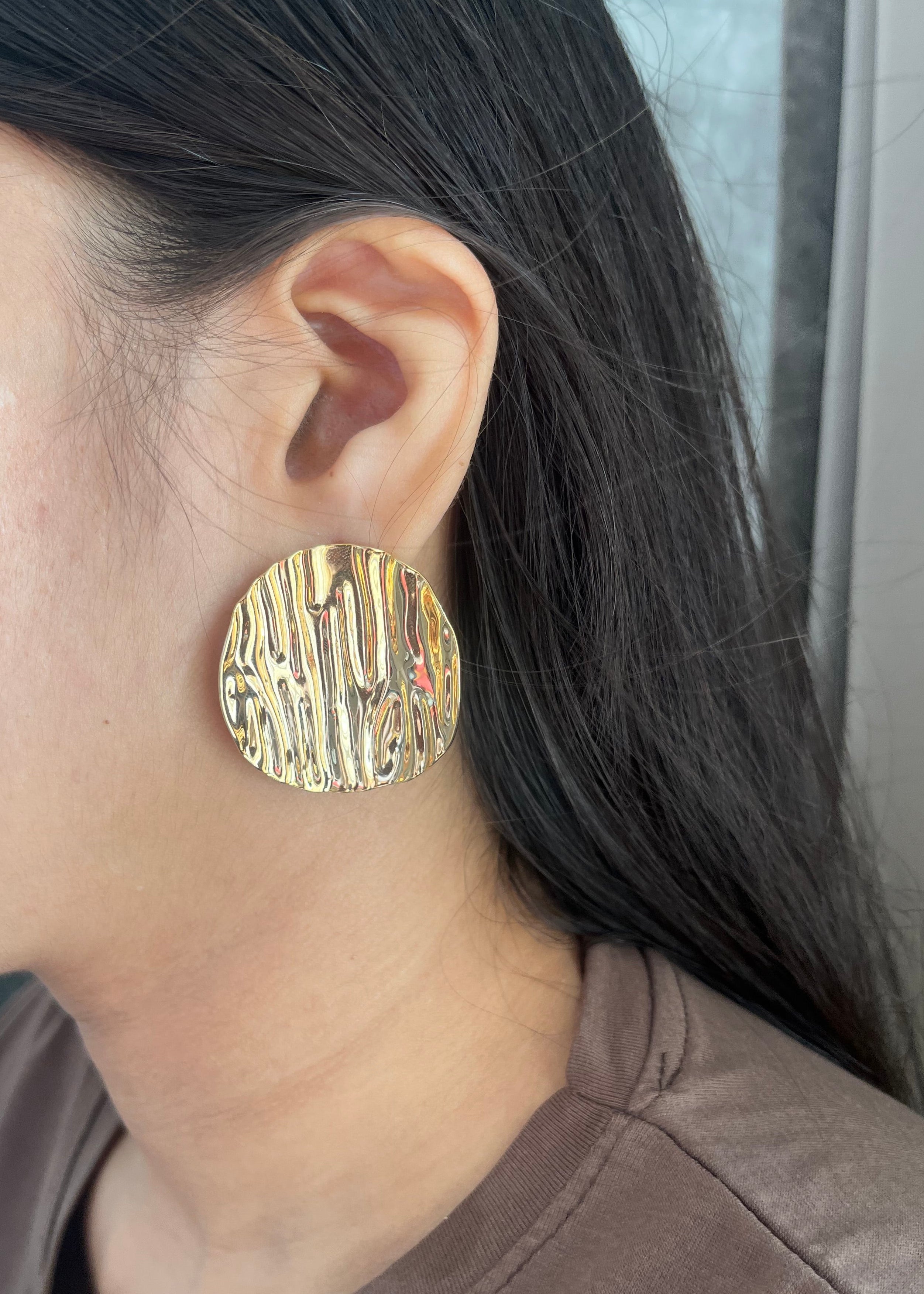 Gold Disc Earrings